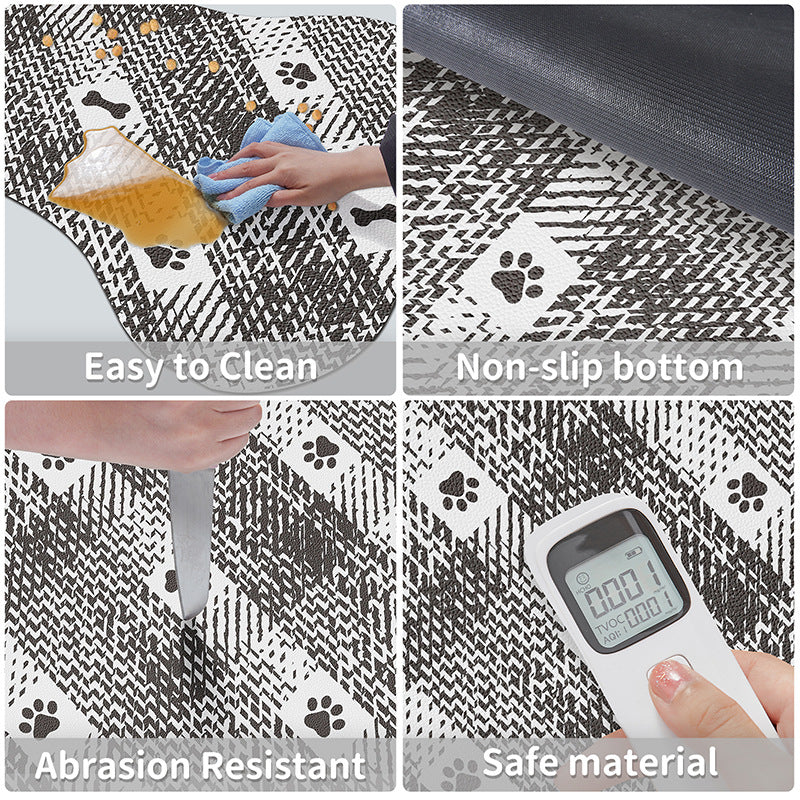 Yellow And White Pet Feeding Mat 35x50cm - Anti-Slip, Durable Diatom Mud Mat for Dogs and Cats, Easy to Clean