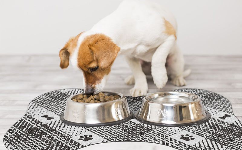 Black And White Pet Feeding Mat 50x70cm - Anti-Slip, Durable Diatom Mud Mat for Dogs and Cats, Easy to Clean