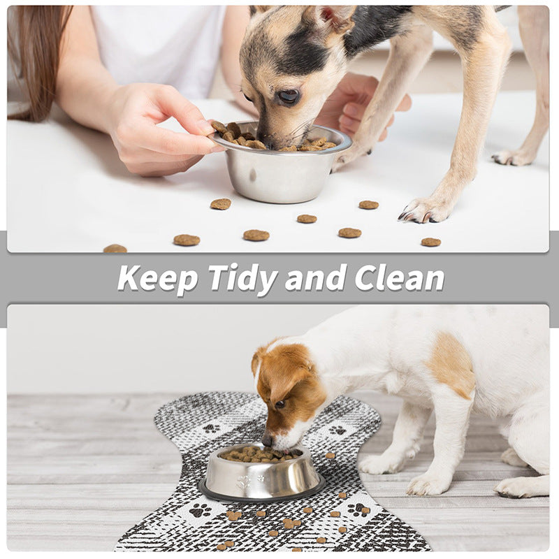 Blue And White Pet Feeding Mat 50x70cm - Anti-Slip, Durable Diatom Mud Mat for Dogs and Cats, Easy to Clean