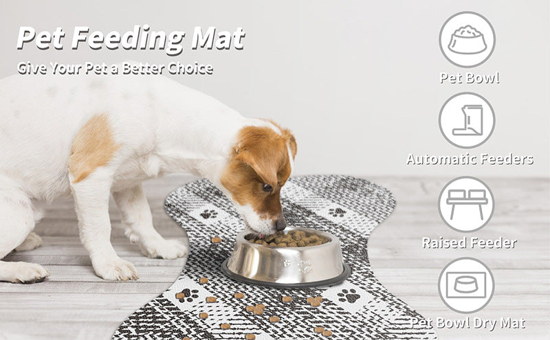 Blue And White Pet Feeding Mat 50x70cm - Anti-Slip, Durable Diatom Mud Mat for Dogs and Cats, Easy to Clean