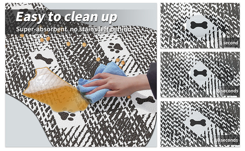Blue And White Pet Feeding Mat 50x70cm - Anti-Slip, Durable Diatom Mud Mat for Dogs and Cats, Easy to Clean