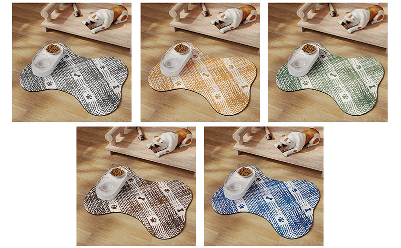 Green And White Pet Feeding Mat 50x70cm - Anti-Slip, Durable Diatom Mud Mat for Dogs and Cats, Easy to Clean