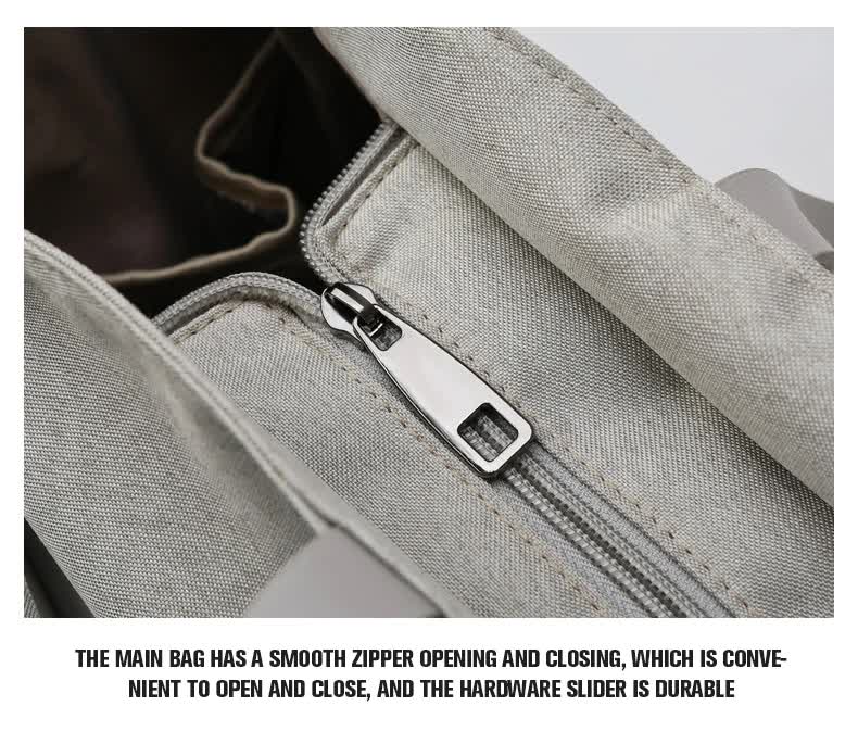 Size Large Khaki Stylish Multi-Function Diaper Bag - Insulated Tote with Shoulder Strap for Baby Essentials