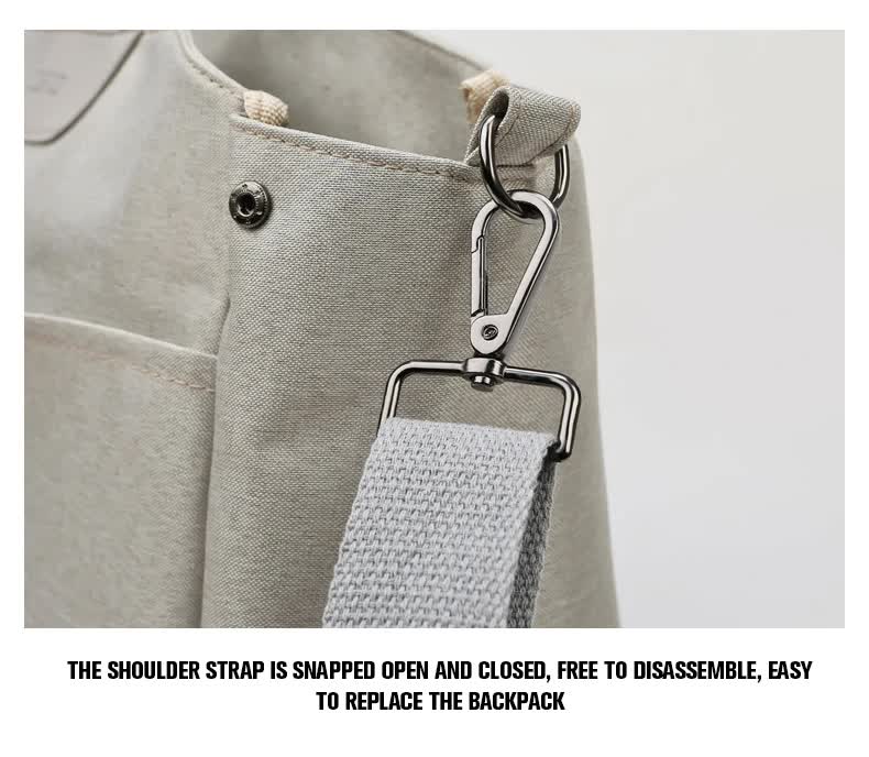 Size Large Khaki Stylish Multi-Function Diaper Bag - Insulated Tote with Shoulder Strap for Baby Essentials