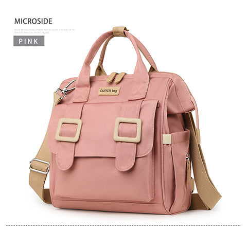 Pink Multifunctional Insulated Lunch Bag for Women - Waterproof, Lightweight, and Stylish for Picnics and Outings