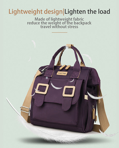 Blue Multifunctional Insulated Lunch Bag for Women - Waterproof, Lightweight, and Stylish for Picnics and Outings