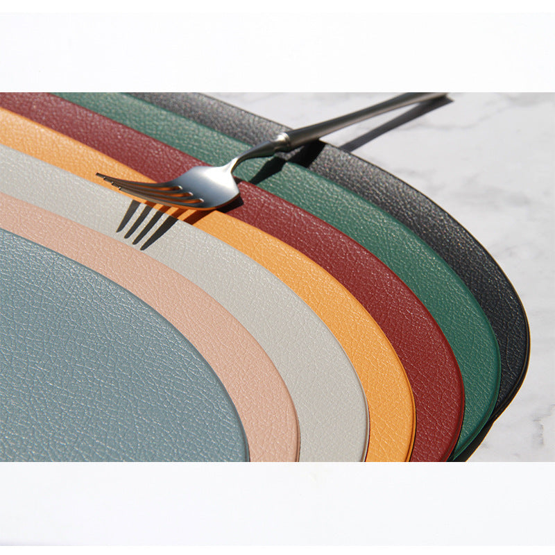4 Pcs Red Nordic-Style PVC Leather Placemats Set of 4 - Waterproof, Heat-Resistant, and Oil-Proof Triangular Table Mats