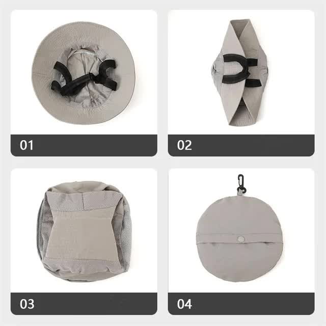 Dark Grey UV50+ Sun Protection Bucket Hat - Waterproof, Quick-Dry, Foldable Outdoor Fishing Hat for Men and Women