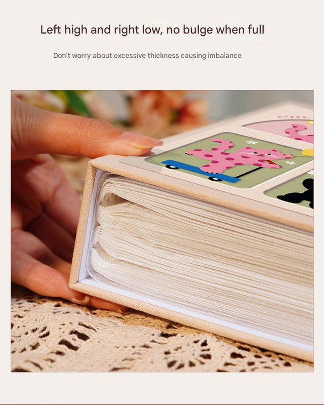 Cover 1 Colorful 7-Inch 100-Photo Cartoon Cat Album - Large Capacity Family Photo Storage Book with Suede and Crystal Cover