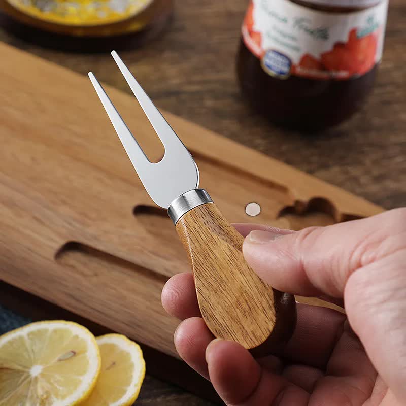 Brown And Black Premium Acacia Wood Cheese Board Set | Charcuterie Platter with 3 Stainless Steel Knives