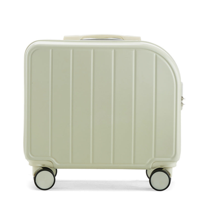 Beige Compact 18-Inch Carry-On Suitcase | Lightweight ABS Hardside Spinner Luggage