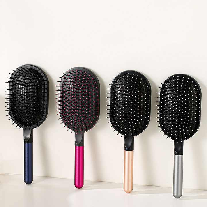 Blue Air Cushion Massage Paddle Brush & Wide Tooth Comb Set - Gentle Detangling for All Hair Types