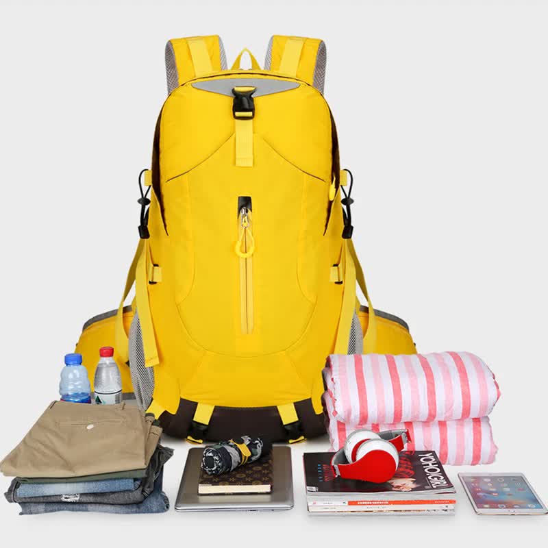 Yellow Lightweight 30L Hiking Backpack - Water-Resistant Outdoor Daypack for Trekking & Travel