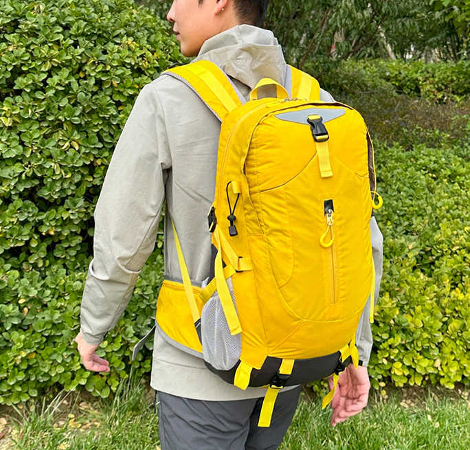 Yellow Lightweight 30L Hiking Backpack - Water-Resistant Outdoor Daypack for Trekking & Travel