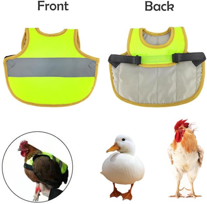 4 Pcs Black High Visibility Chicken & Duck Safety Vest - Reflective Poultry Jacket