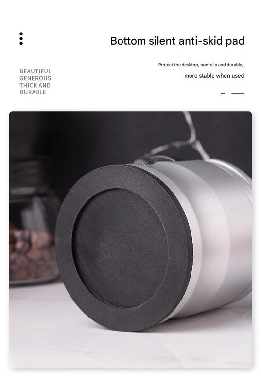 Dark Grey Round Professional Aluminum Espresso Tamping Station - Adjustable Portafilter Holder Stand