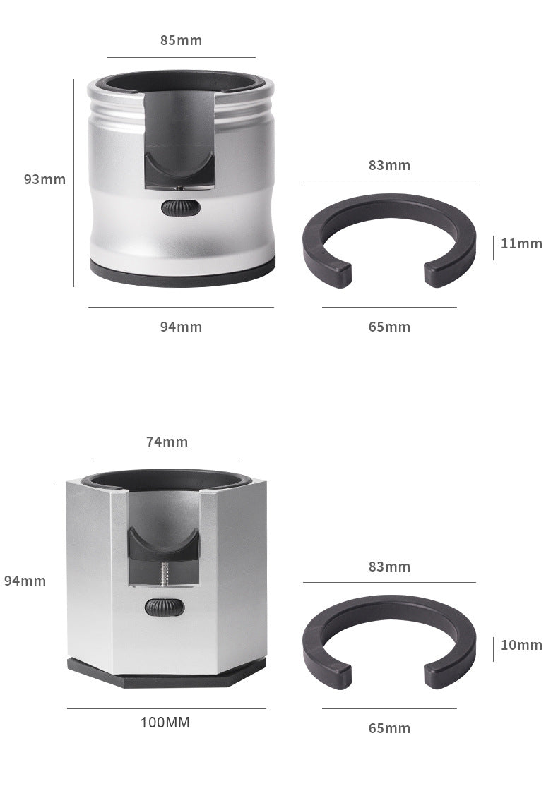 Dark Grey Diamond Professional Aluminum Espresso Tamping Station - Adjustable Portafilter Holder Stand