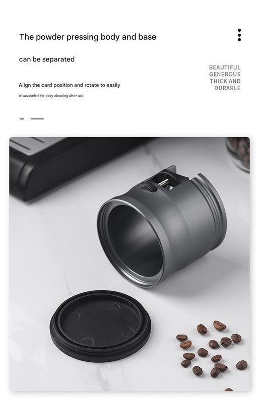 Dark Grey Diamond Professional Aluminum Espresso Tamping Station - Adjustable Portafilter Holder Stand