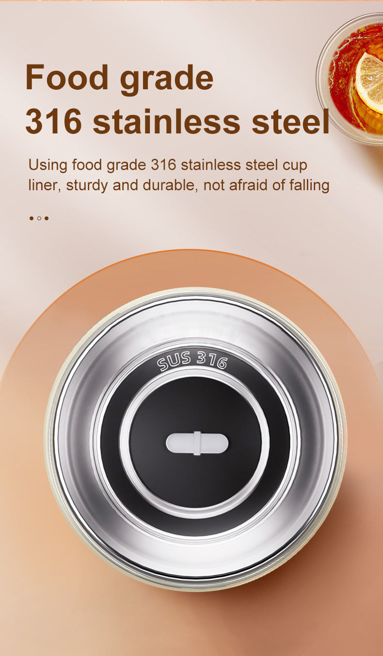 Pink 316 Stainless Steel Rechargeable Electric Self-Stirring Mug - 420ml Automatic Mixing Cup with M