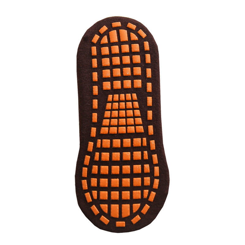 Ten Pairs Of Coffee Kids Non-Slip Trampoline Socks for Playground Early Education and Yoga Unisex Anti-Skid Floor Socks for 1-5 Years