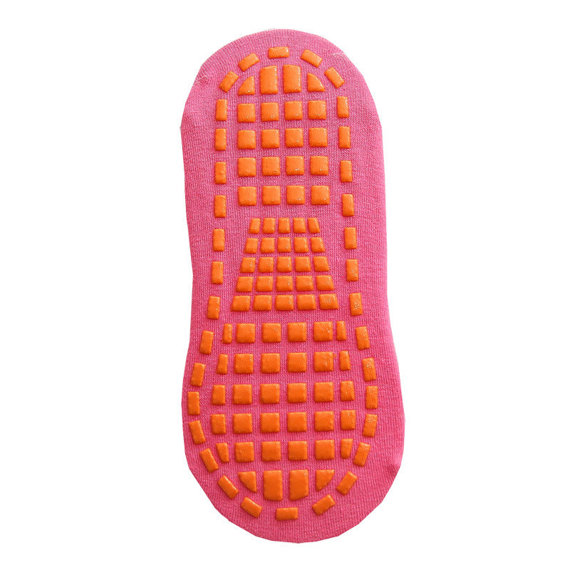Ten Pairs Of Rose Red Kids Non-Slip Trampoline Socks for Playground Early Education and Yoga Unisex Anti-Skid Floor Socks for 1-5 Years