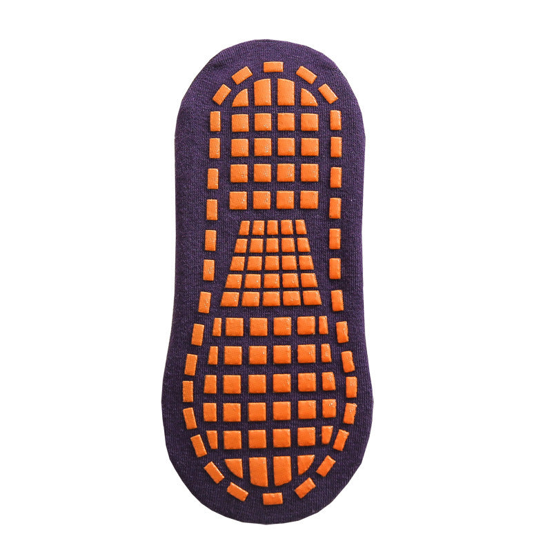 Ten Pairs Of Dark Purple Kids Non-Slip Trampoline Socks for Playground Early Education and Yoga Unisex Anti-Skid Floor Socks for 1-5 Years