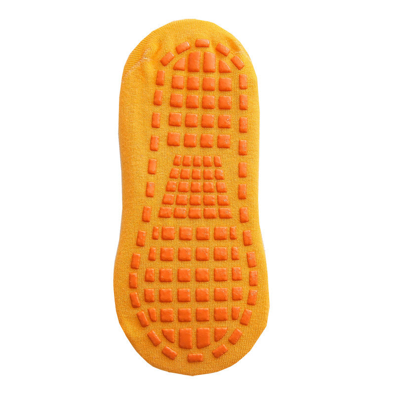 Ten Pairs Of Yellow Kids Non-Slip Trampoline Socks for Playground Early Education and Yoga Unisex Anti-Skid Floor Socks for 1-5 Years