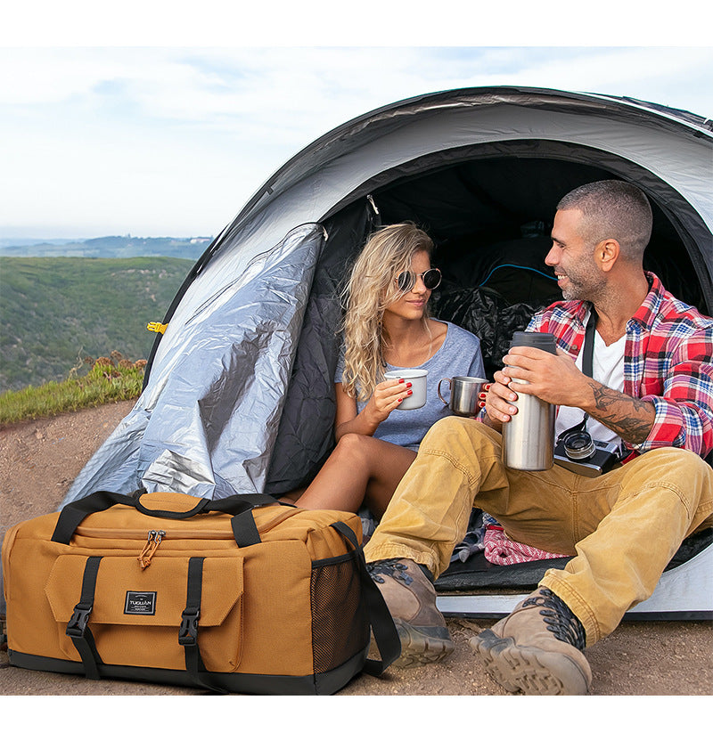 Green Dry Wet Separation Gym Bag - Yoga Fitness Travel Duffel - Shoe Compartment