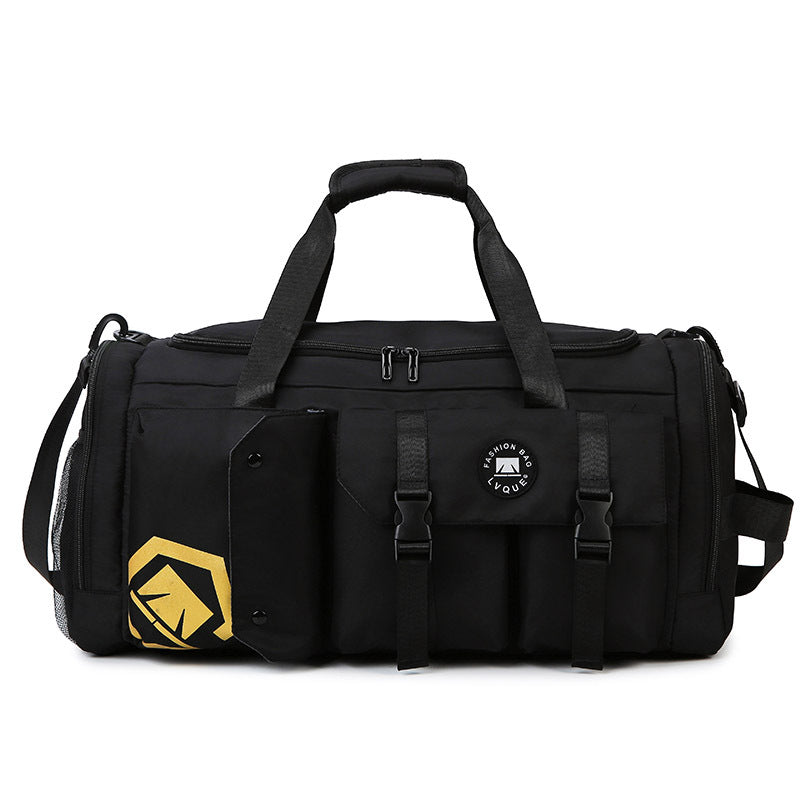 Black Capacity Travel Duffel Bag - Unisex - Multi-Color - 56x29x27cm