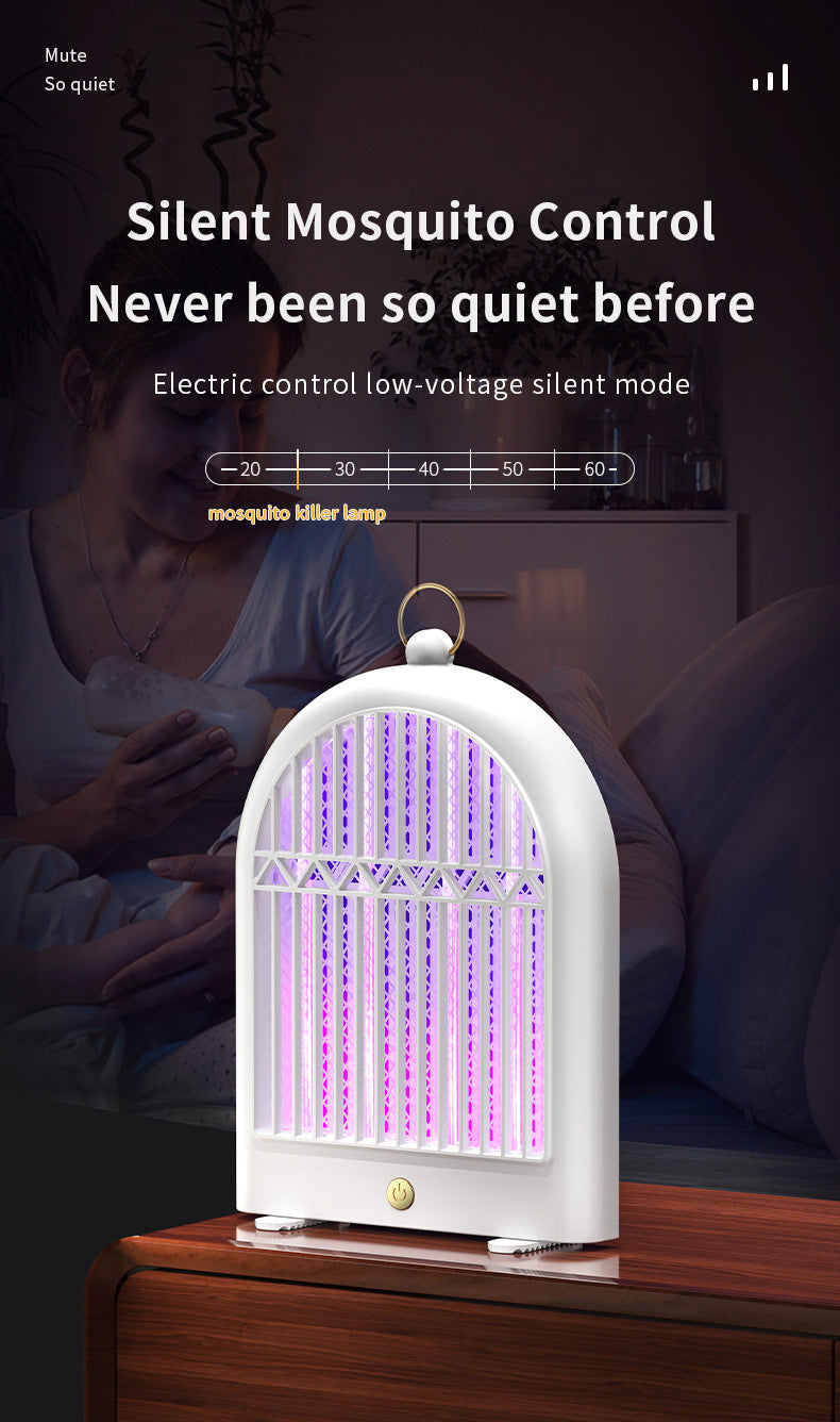 White USB Wall-Mounted Mosquito Trap - UV Light Automatic Insect Zapper for Home and Dorm