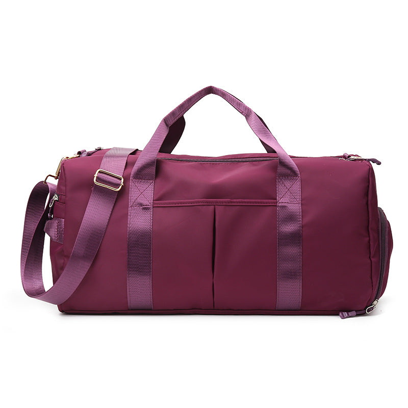 Dark Purple Dry Wet Separation Gym Bag - Women's Large Capacity - Training & Travel