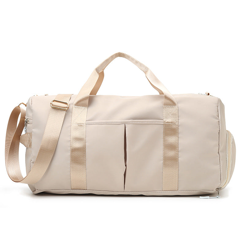 Beige Dry Wet Separation Gym Bag - Women's Large Capacity - Training & Travel