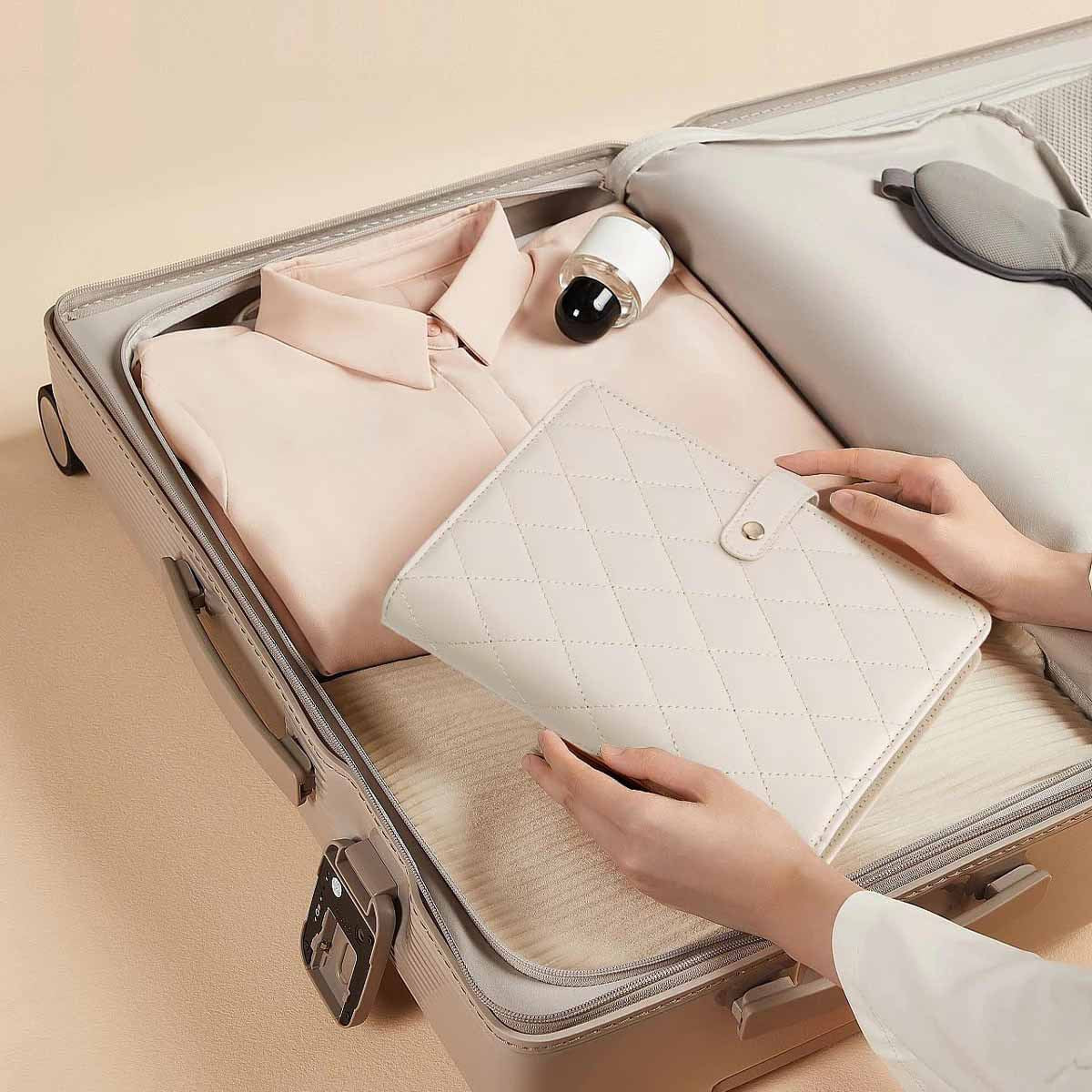 Black Foldable Travel Jewelry Organizer - Velvet Zippered Case with Transparent Pages & Detachable Pouches