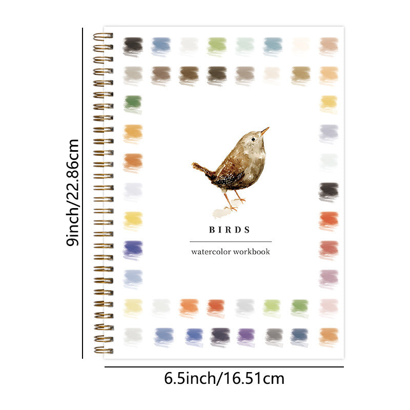 Bouquets 2-Pack Watercolor Painting Set - Premium Bird-Themed Coloring Books with Watercolor Paints (22.86x16.51cm) - Artist-Grade Workbook Kit