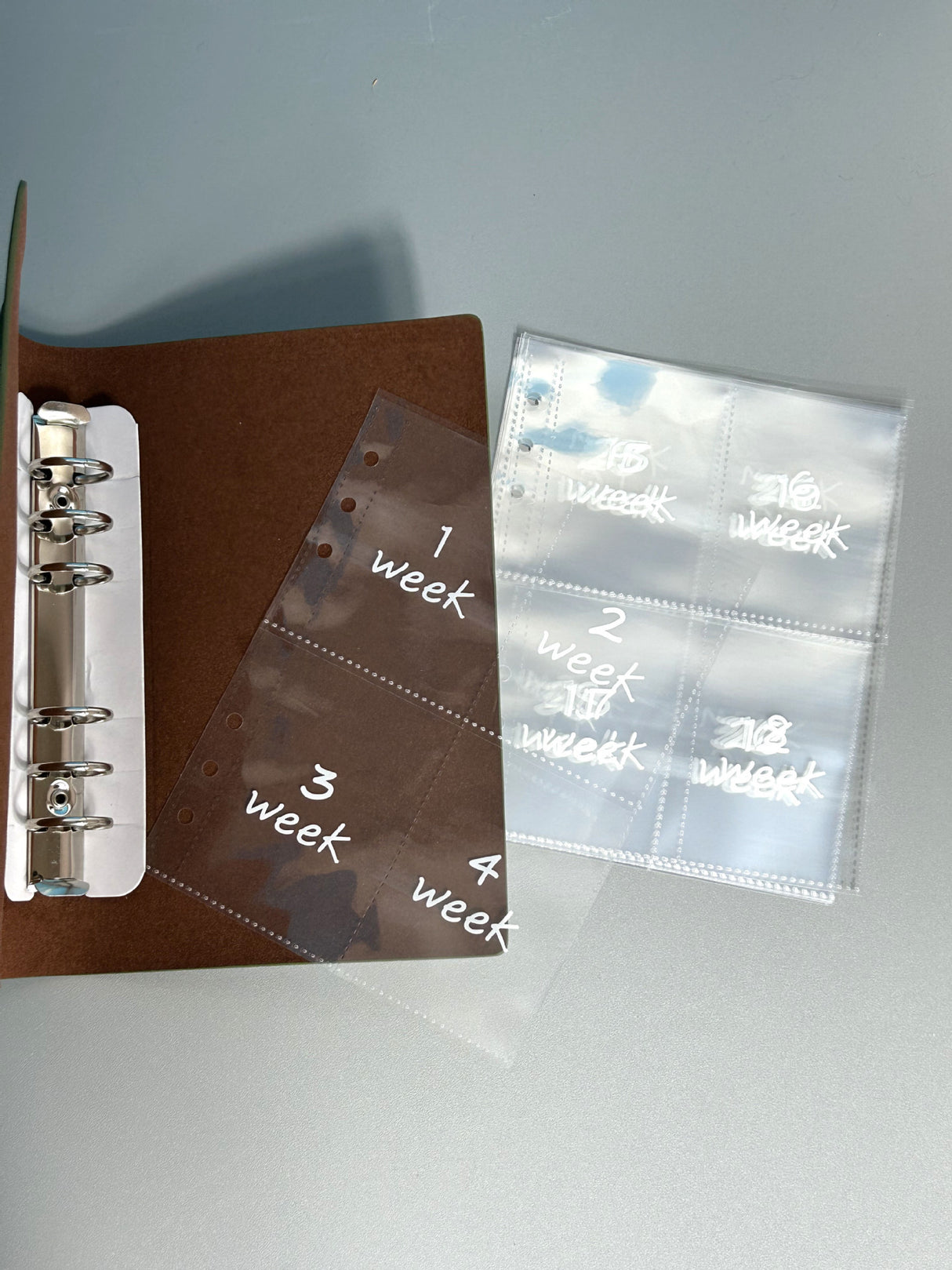 Orange 52-week couple's savings challenge binder - 6-ring financial planner set (2 books)