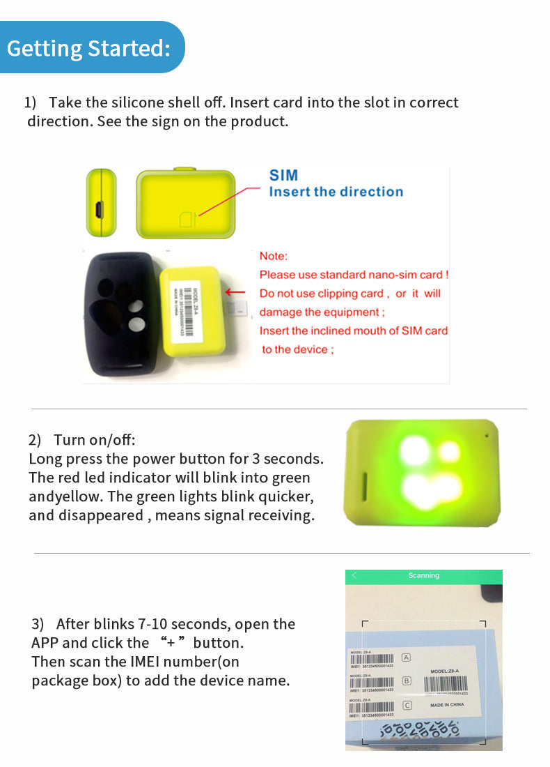 Blue Real-Time Pet GPS Tracker Locator - Magnetic Charging, Multi-Mode Positioning for Dogs & Cats