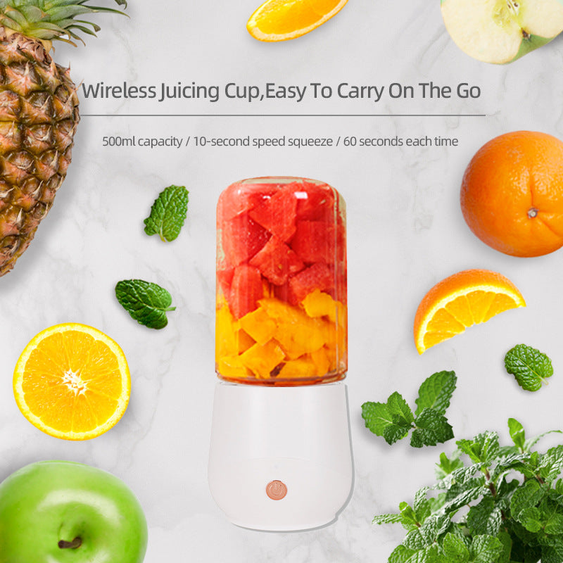 Light Green Compact Portable Blender - USB Rechargeable Mini Juicer Cup with 4 Blades