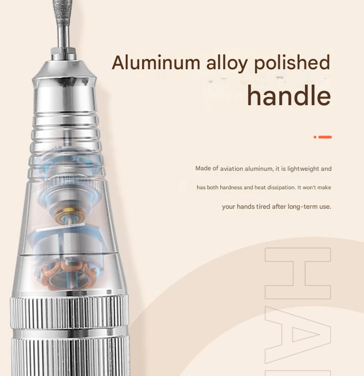 White Portable Mini Electric Nail Drill Pen - Manicure Pedicure Polishing & Shaping Tool