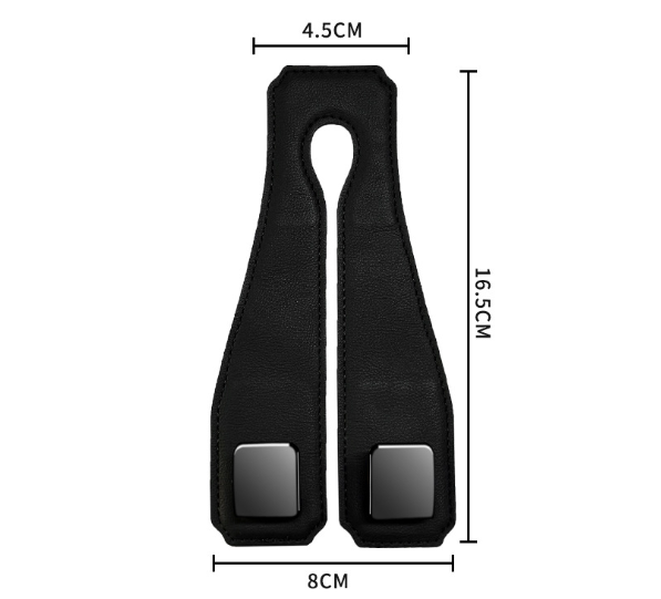 Beige Heavy Duty Car Headrest Hooks (Set of 4 Units) - PU Leather Seat Back Organizer Hangers