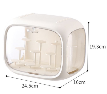 Cream White Without Lamp Wall Mount & Desktop Blind Box Display Case - Clear Dustproof Storage Organizer for Collectibles & Figures