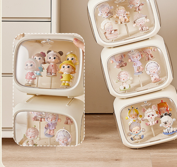 Black Without Lamp Wall Mount & Desktop Blind Box Display Case - Clear Dustproof Storage Organizer for Collectibles & Figures