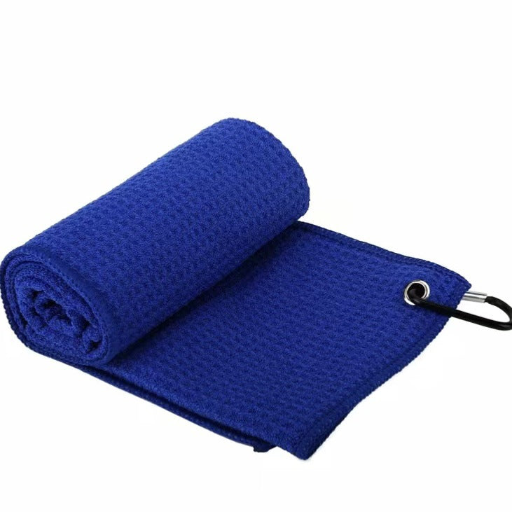 Blue Microfiber Waffle Weave Golf Towel Set - 4 Pack (40x60cm) - Ultra Absorbent & Quick Drying