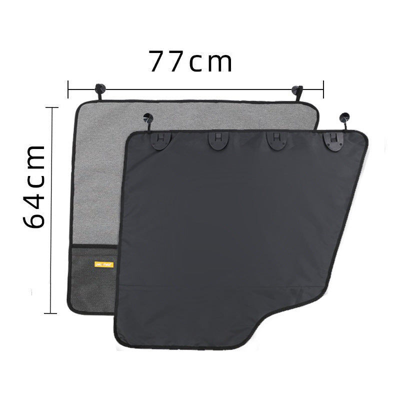 Pet Car Door Protector with Storage Pocket - 77x64cm Grey