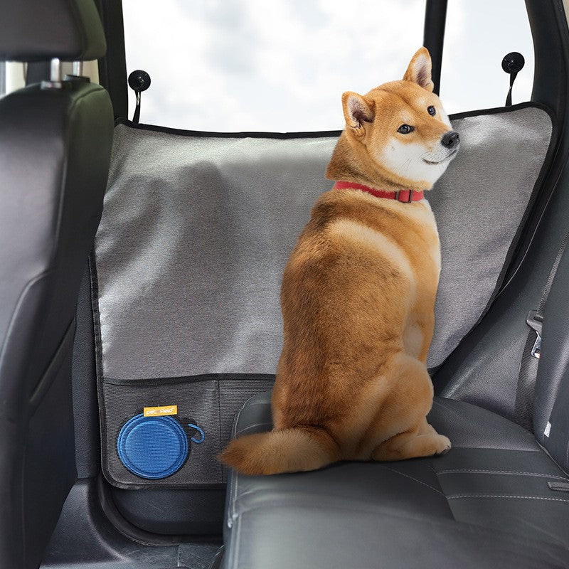Pet Car Door Protector with Storage Pocket - 77x64cm Grey