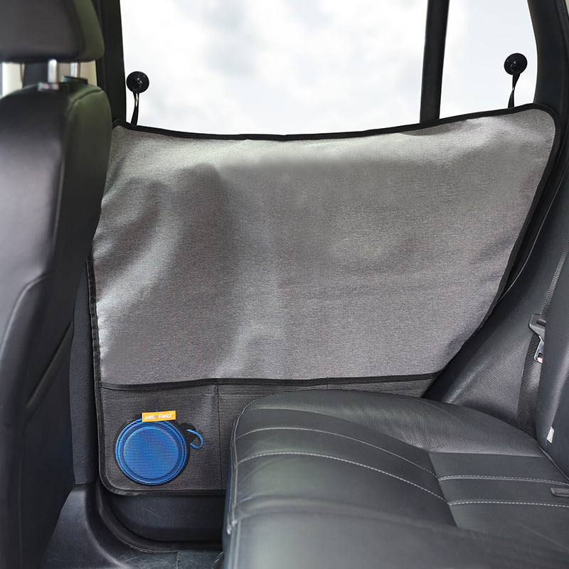 Pet Car Door Protector with Storage Pocket - 77x64cm Grey