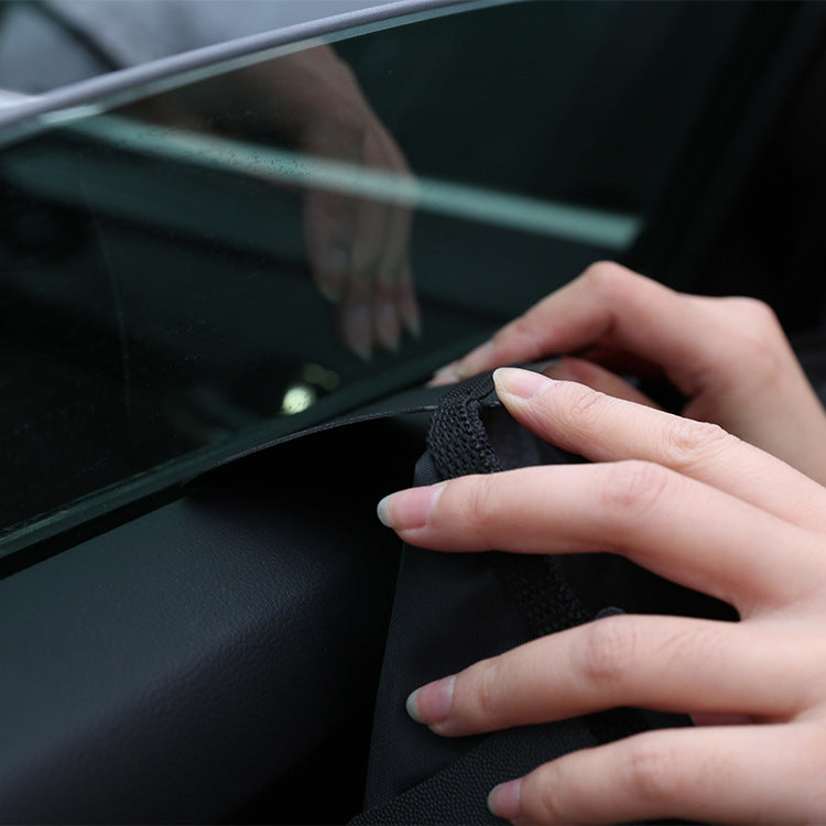 Pet Car Door Protector with Storage Pocket - 77x64cm Black