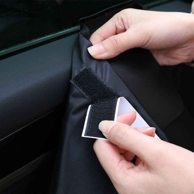 Pet Car Door Protector with Storage Pocket - 77x64cm Black
