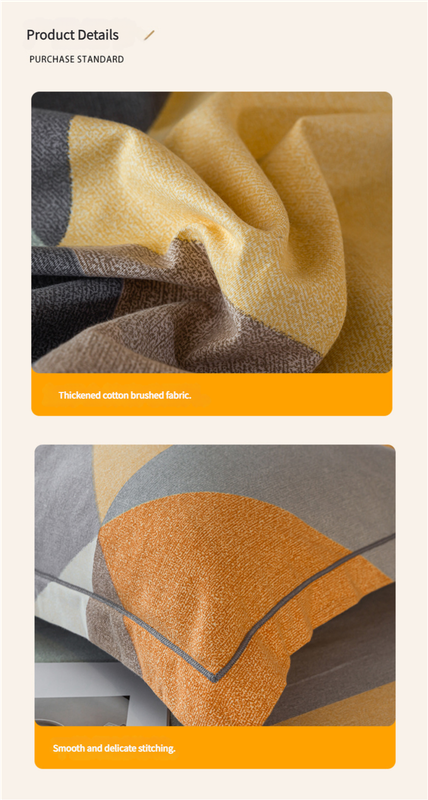 Comfortable cotton pillowcase, double-sided warm design, breathable and skin-friendly - Yellowish gray