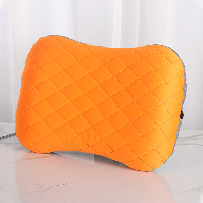 Inflatable Camping Pillow - Lightweight 46x32x12cm Travel Pillow 180g in Orange