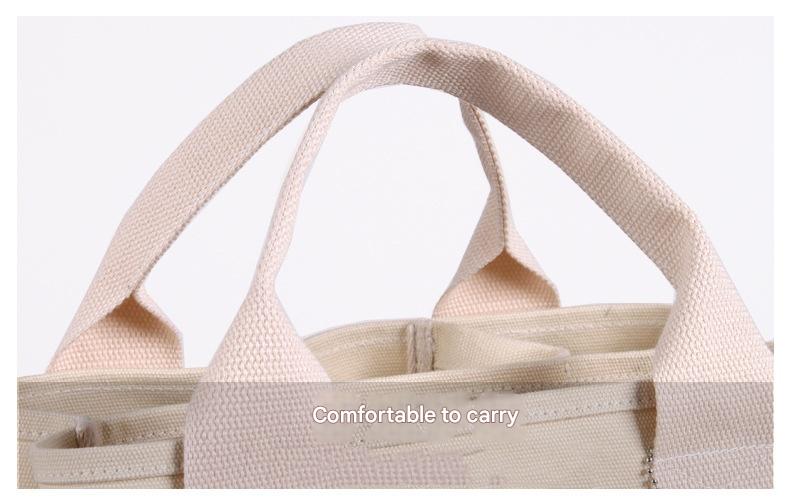 Rose red Canvas Lunch Tote Bag - Stylish Handbag with Multiple Compartments for Women